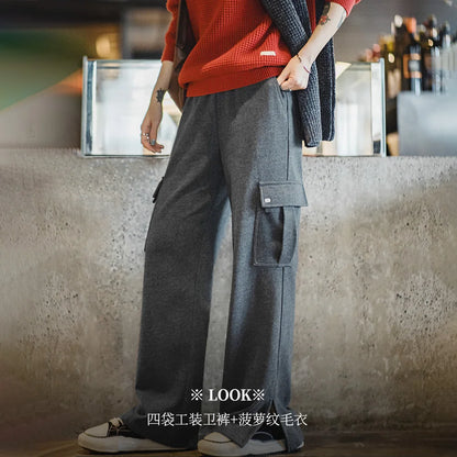 Women's Workwear Casual Pants Design Sports Pants Autumn Winter Straight Cut Wide Leg Long Pants