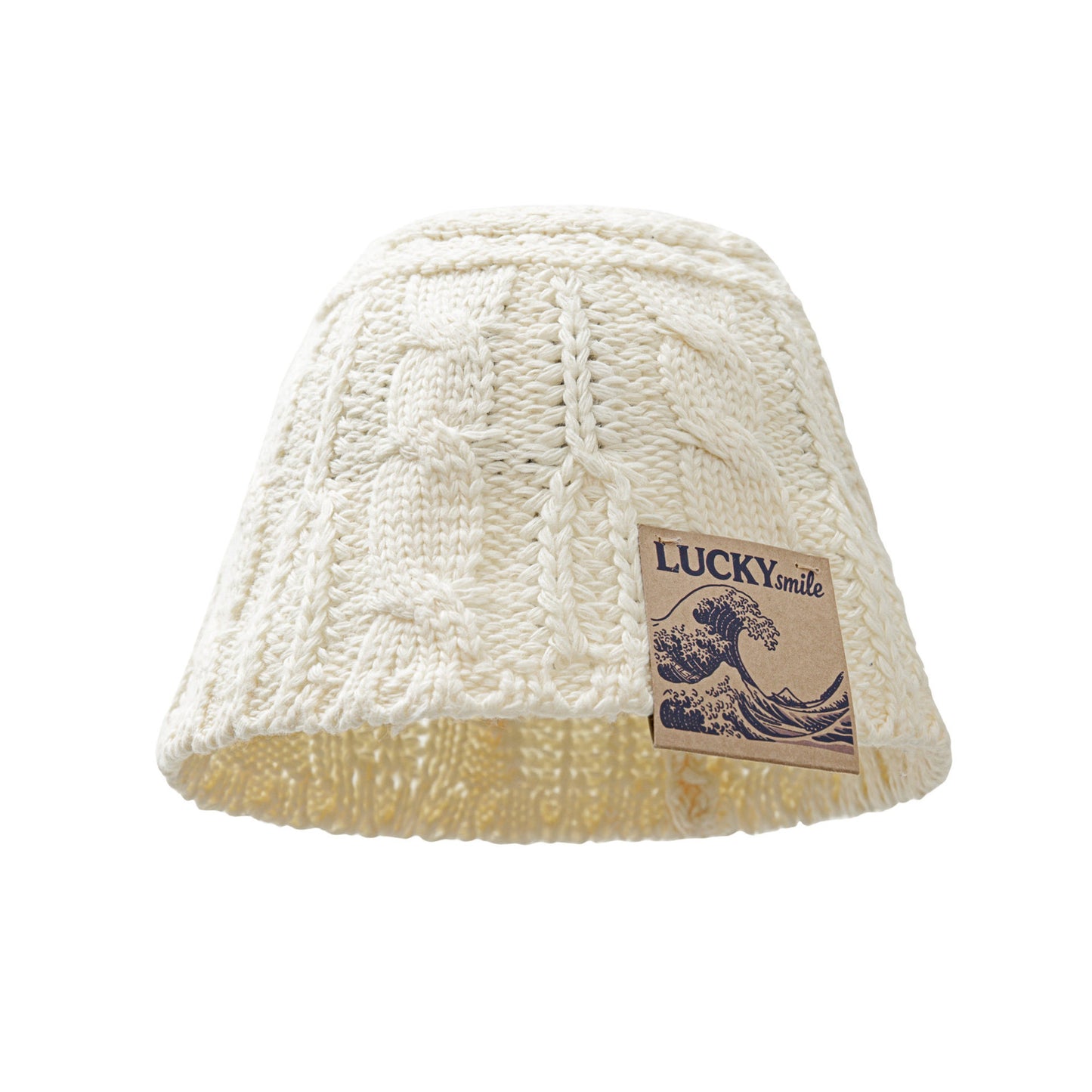 Retro Cable-Knit Bucket Hat