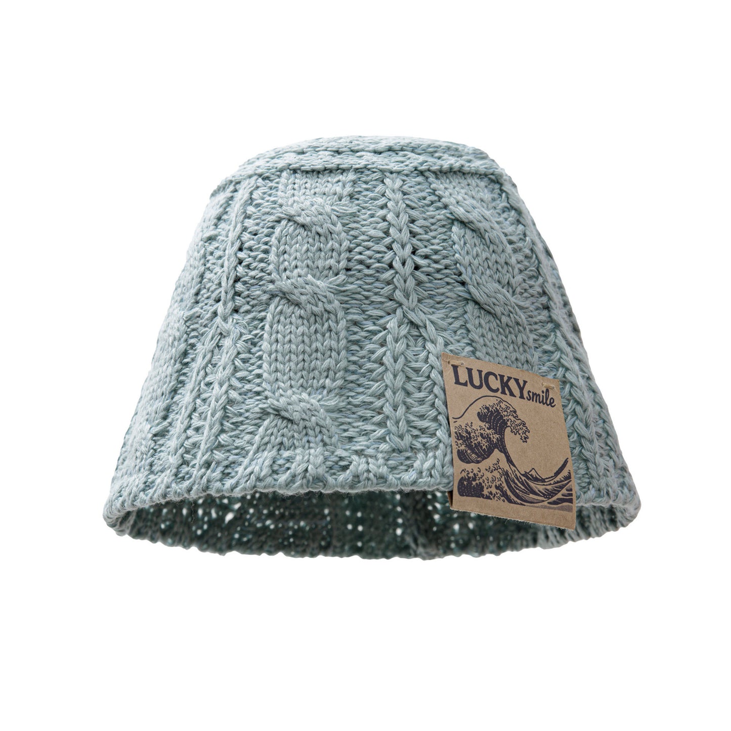 Retro Cable-Knit Bucket Hat