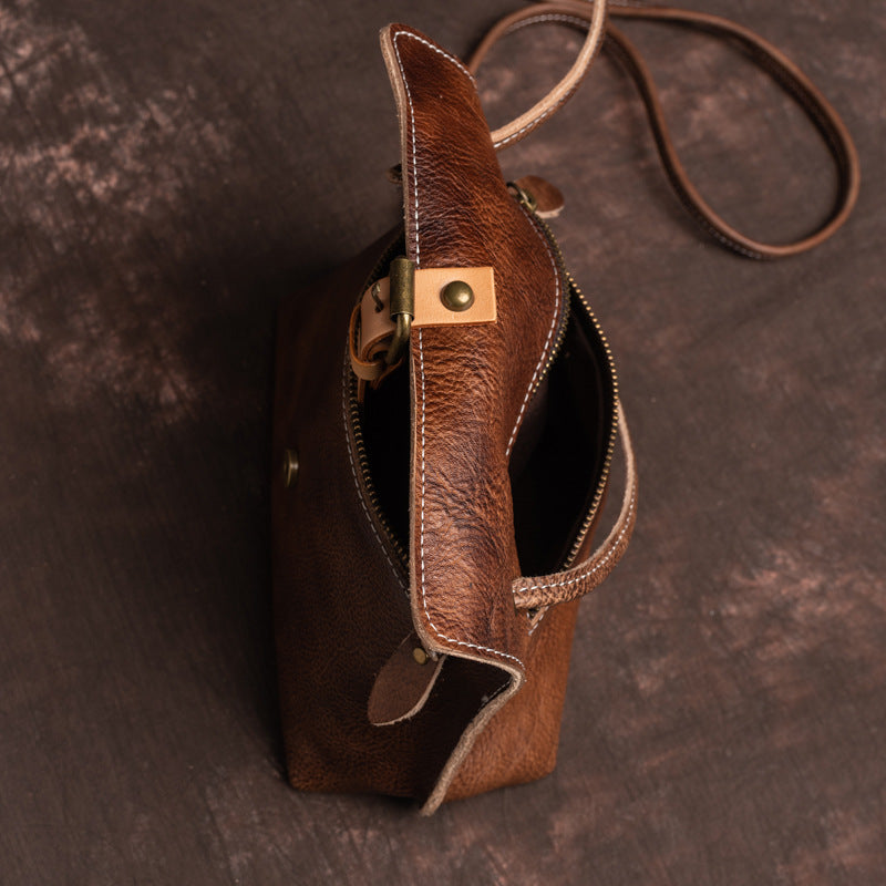 Retro Handmade Leather Crossbody Bag