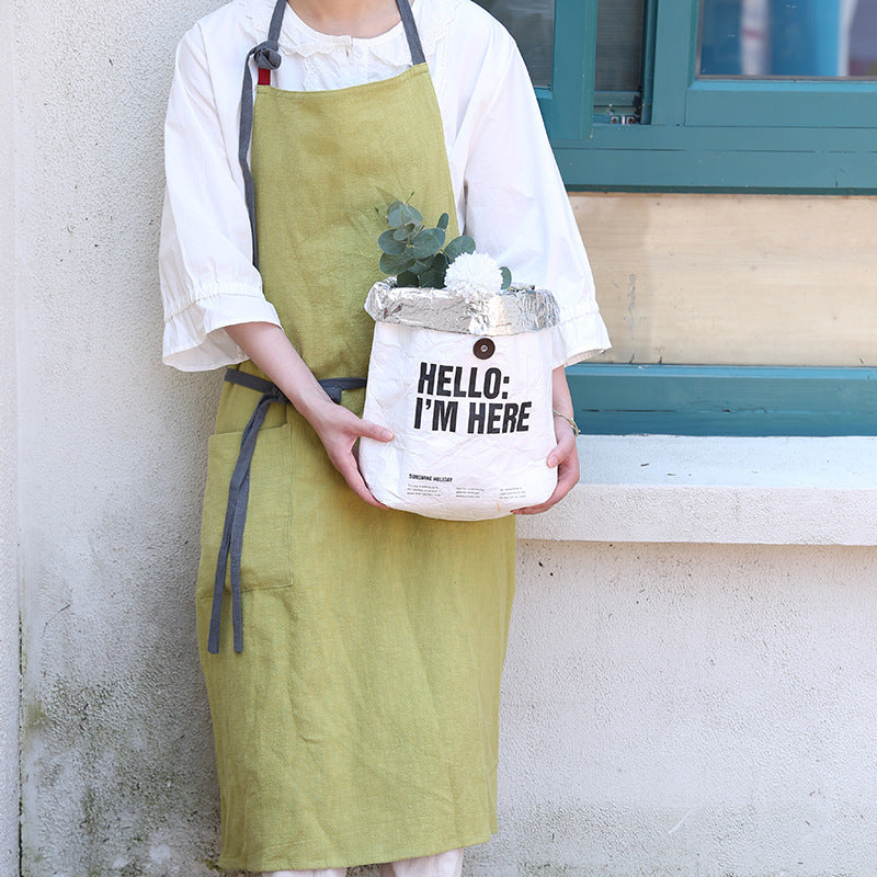 Vintage Cotton Linen Apron