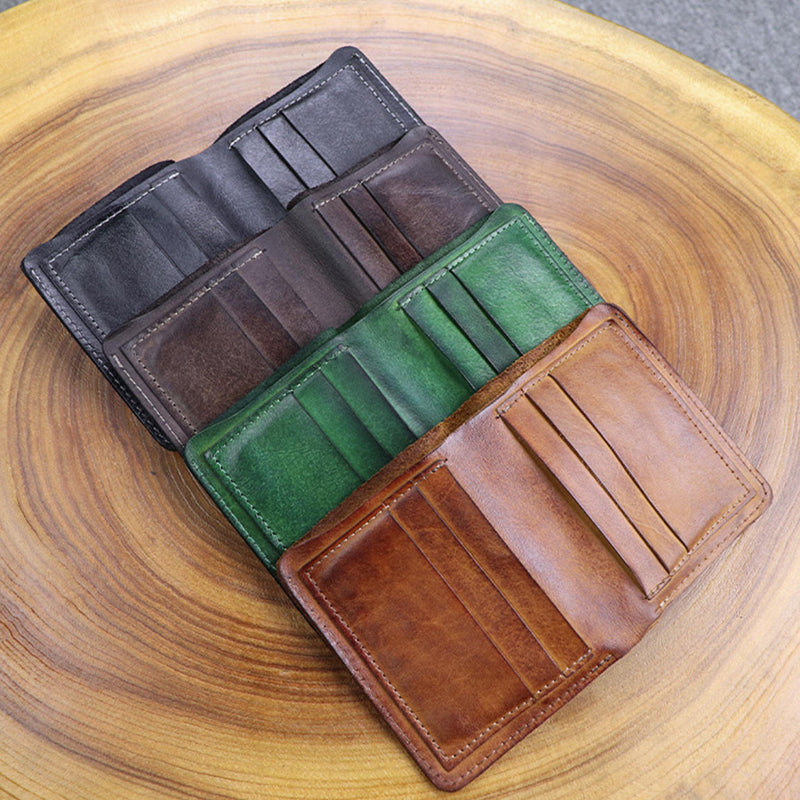Retro Handmade Leather Card Wallets