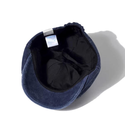 Retro Corduroy Flip Hat Beret Casual Cap Adjustable Hat
