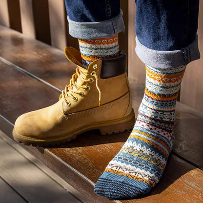 Winter colorful mid-calf socks thickened ethnic style boot socks
