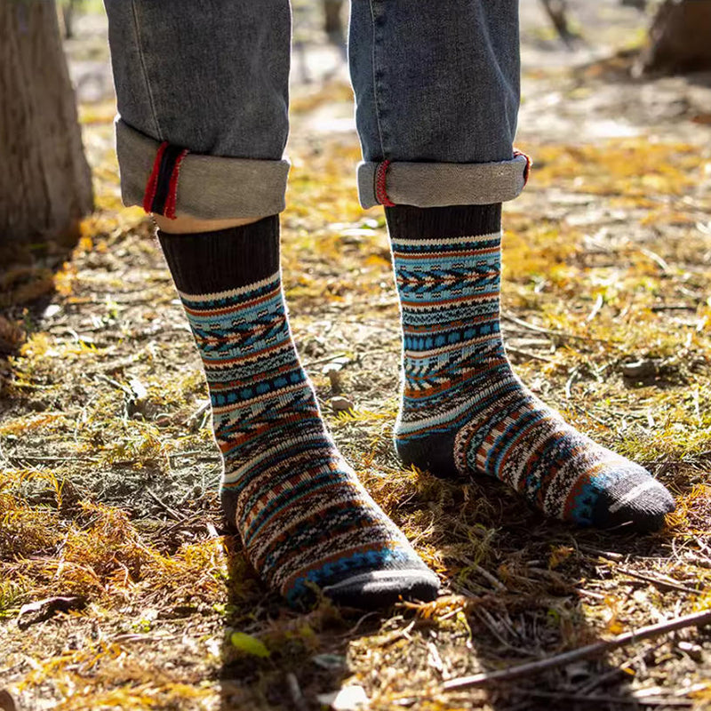 Winter colorful mid-calf socks thickened ethnic style boot socks