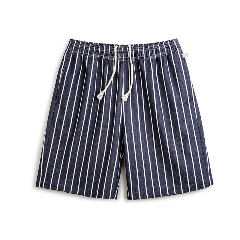 Retro Stripes Blended Casual Shorts