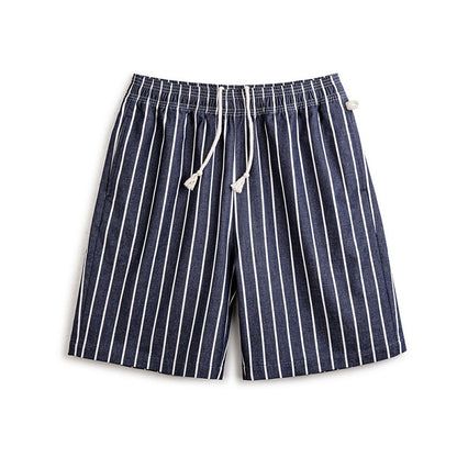 Retro Stripes Blended Casual Shorts