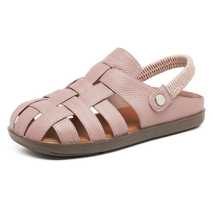 Retro Leather Breathable Soft Sole Sandals