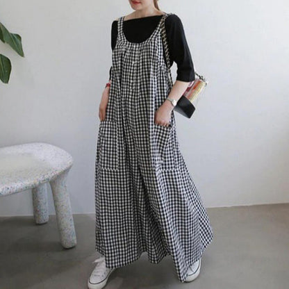 Vintage Striped Loose Causal Overalls