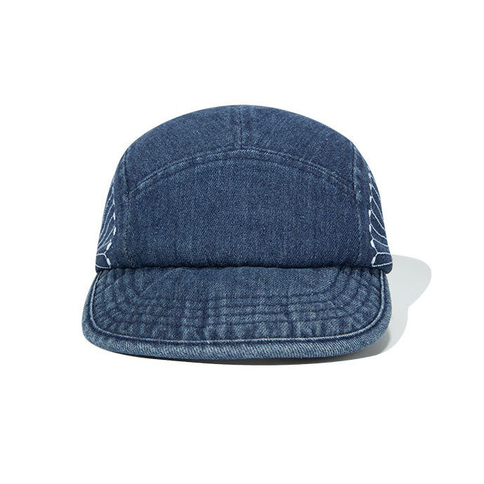 Blue Dyed Denim Embroidered Baseball Cap