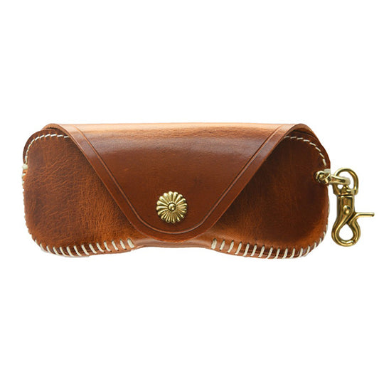 Retro Tanned Leather Glasses Case