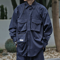 Loose-fitting Functional Multi-pocket Shirt