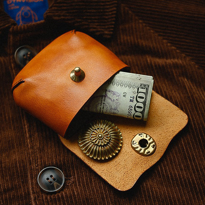 Retro Handmade Leather Portable Buckle Bag