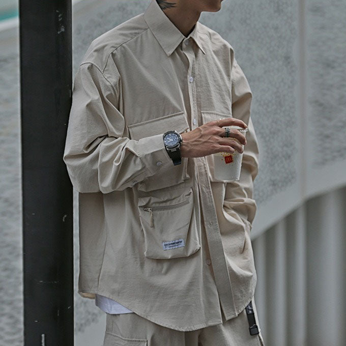 Loose-fitting Functional Multi-pocket Shirt