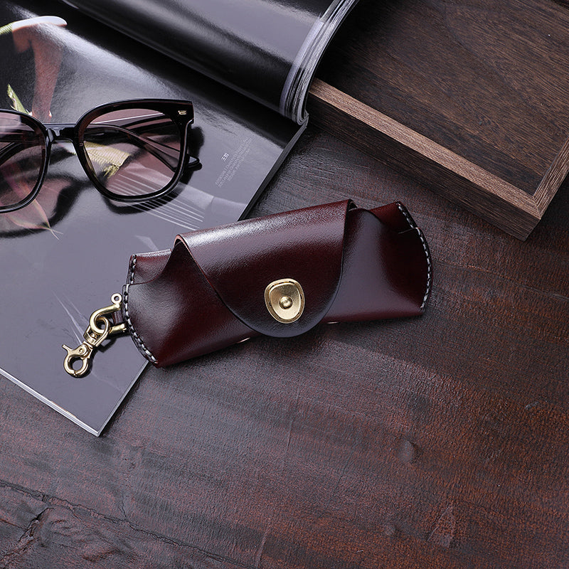 Retro Tanned Leather Glasses Case