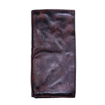 Men's Vintage Genuine Leather Wallet - Handmade Large Capacity Cowhide Money Clip