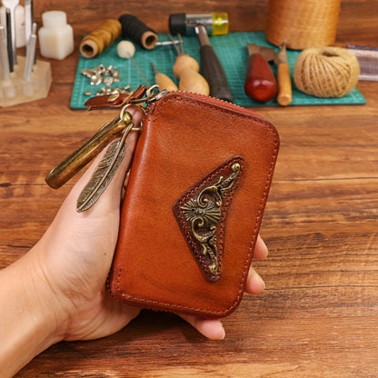 Vintage Leather Key Pouch Also Serves As a Coin And Card Holder