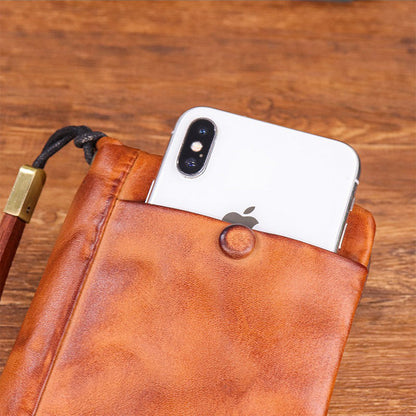 Men's Vintage Genuine Leather Wallet - Handmade Large Capacity Cowhide Money Clip