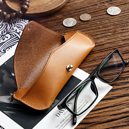 Retro Tanned Leather Glasses Case