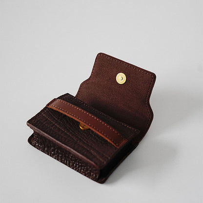 Retro Handmade Leather Accordion Card Bag