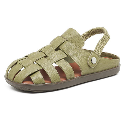 Retro Leather Breathable Soft Sole Sandals