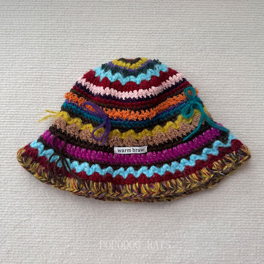 Retro Handmade Knitted Bucket Hat