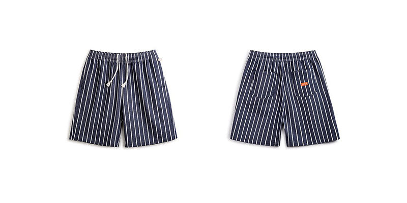 Retro Stripes Blended Casual Shorts