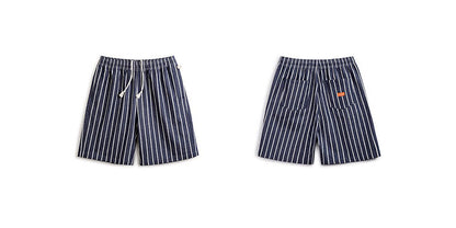 Retro Stripes Blended Casual Shorts