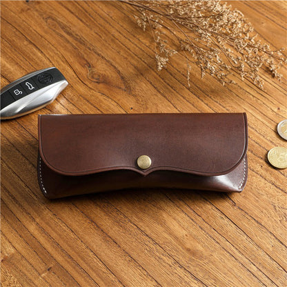 Retro Tanned Leather Glasses Case