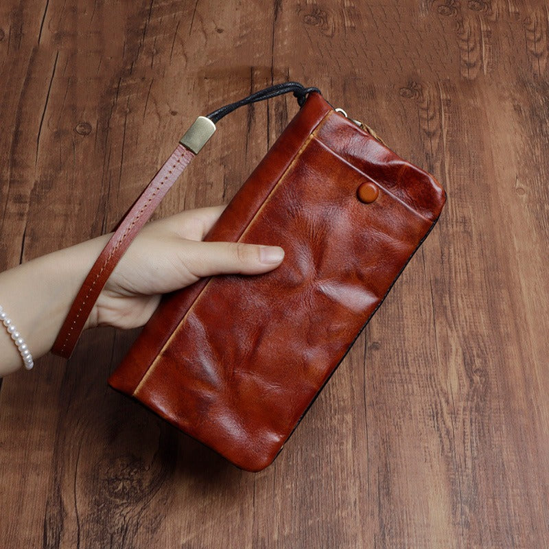 Vintage Handmade Genuine Leather Wallet Multi-card Slots Wallet