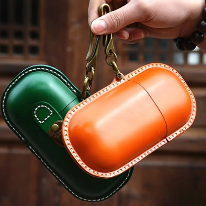 Genuine Leather Vintage Sun Glasses Box - Portable Storage Case with Hook - Eye Glass Organizer