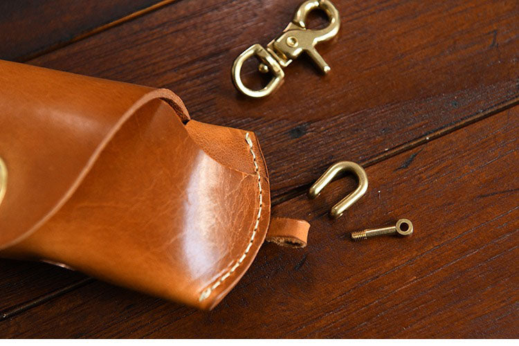 Retro Tanned Leather Glasses Case