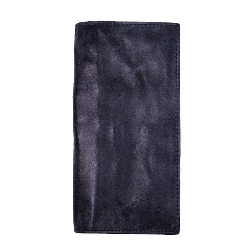 Men's Vintage Genuine Leather Wallet - Handmade Large Capacity Cowhide Money Clip