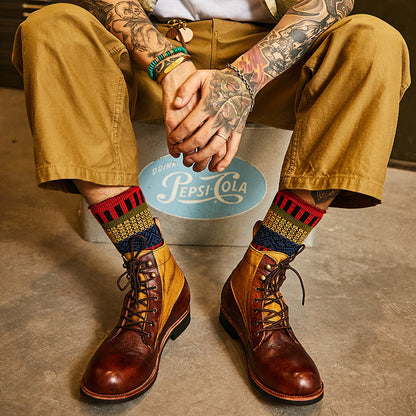 Winter colorful mid-calf socks thickened ethnic style boot socks