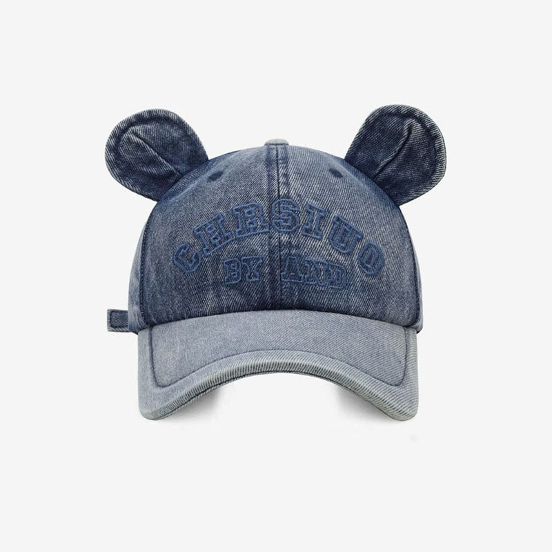 Denim Cute Little Bear Ear Baseball Cap