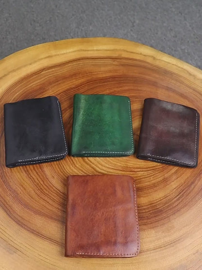 Retro Handmade Leather Card Wallets