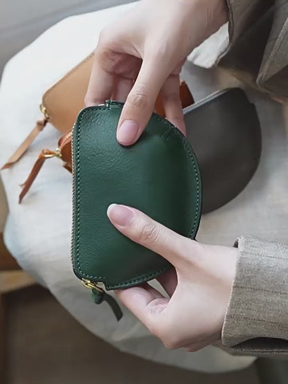 Retro Leather Coin Purse Zipper Wallet