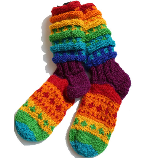 Winter Wool Colorful Mid-calf Socks Ethnic Style Socks