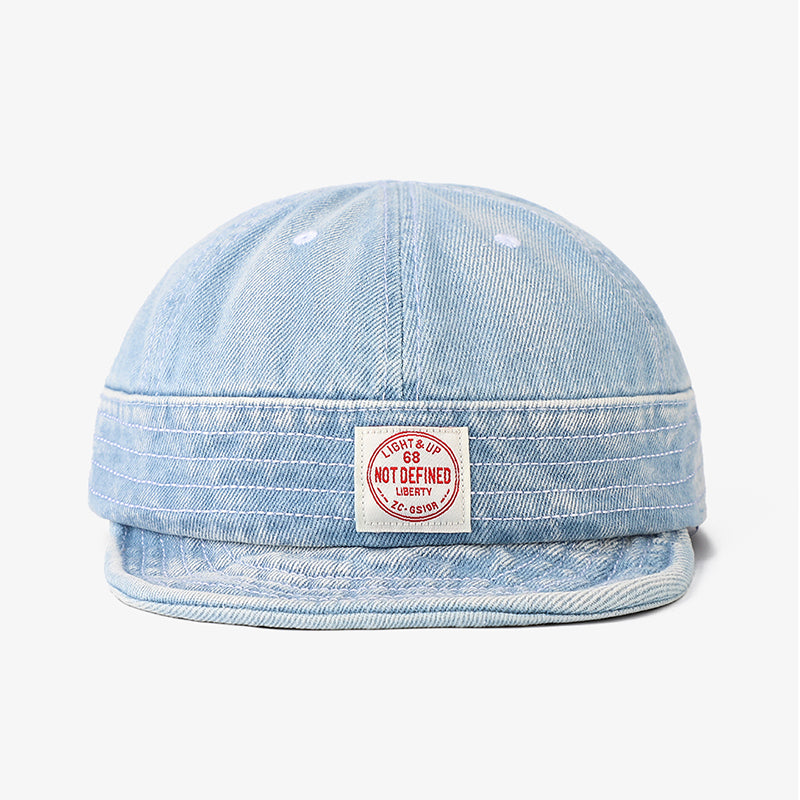 Retro Denim Flip Hat Beret Casual Cap Adjustable Hat