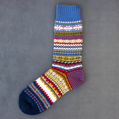 Winter colorful mid-calf socks thickened ethnic style boot socks