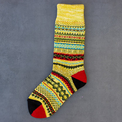 Winter colorful mid-calf socks thickened ethnic style boot socks