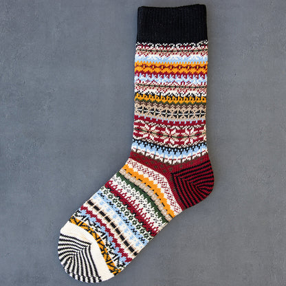 Winter colorful mid-calf socks thickened ethnic style boot socks