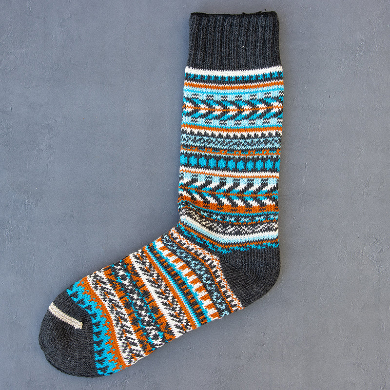 Winter colorful mid-calf socks thickened ethnic style boot socks