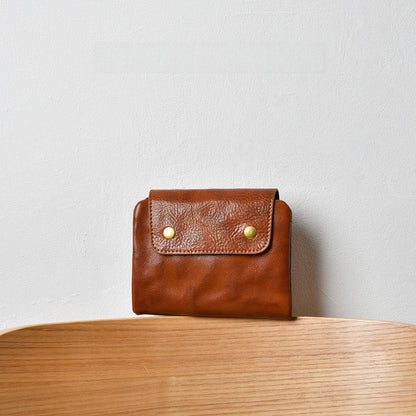 Retro Handmade Leather Short Wallet