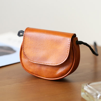 Retro Handmade Leather Card Wallets Mini Crossbody Bags
