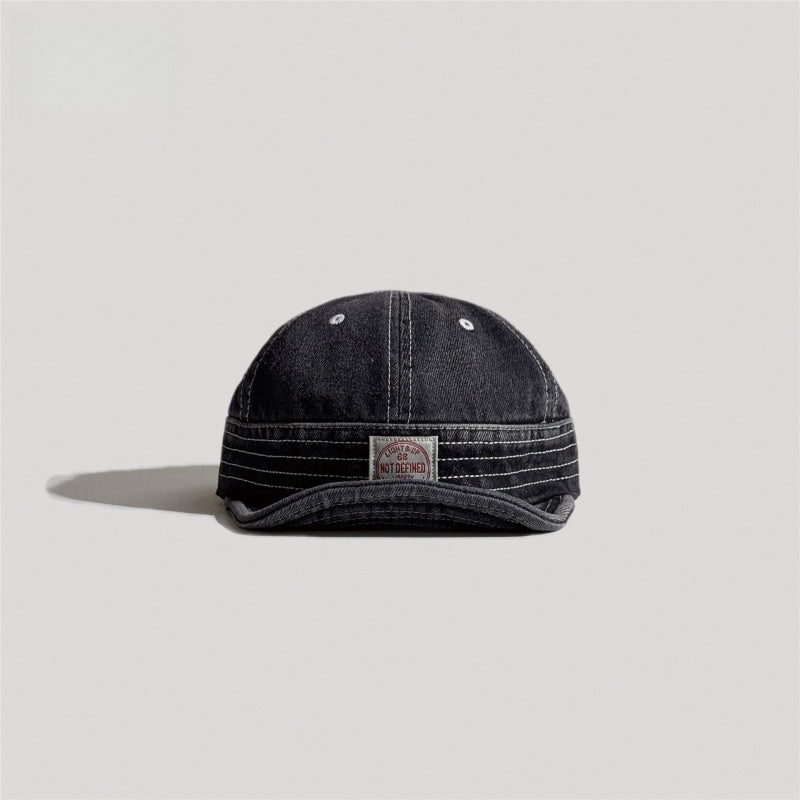 Retro Denim Flip Hat Beret Casual Cap Adjustable Hat