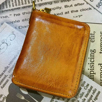 Vintage Leather Handmade Card Wallet