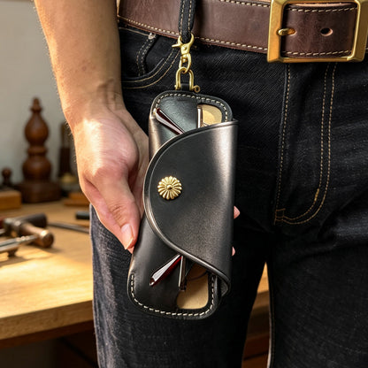 Retro Tanned Leather Glasses Case