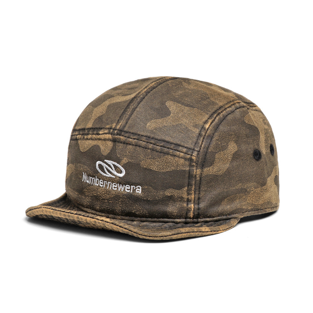 Retro Flip Hat Camouflage Beret Casual Cap Adjustable Hat