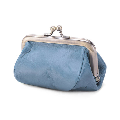 Retro Leather Coin Purse Handmade Kiss Lock Coin Wallet